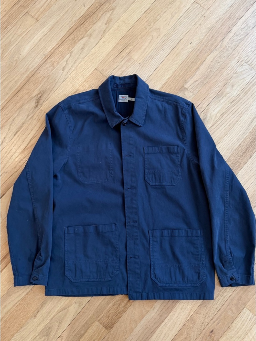 Faherty Navy Lightweight Chore Jacket